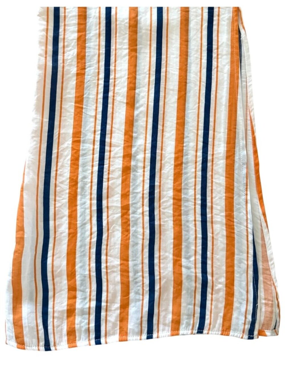 Lulumari L Wide Leg Stripe Pants Orange Blue Side Slit Resort Coastal - Picture 13 of 16
